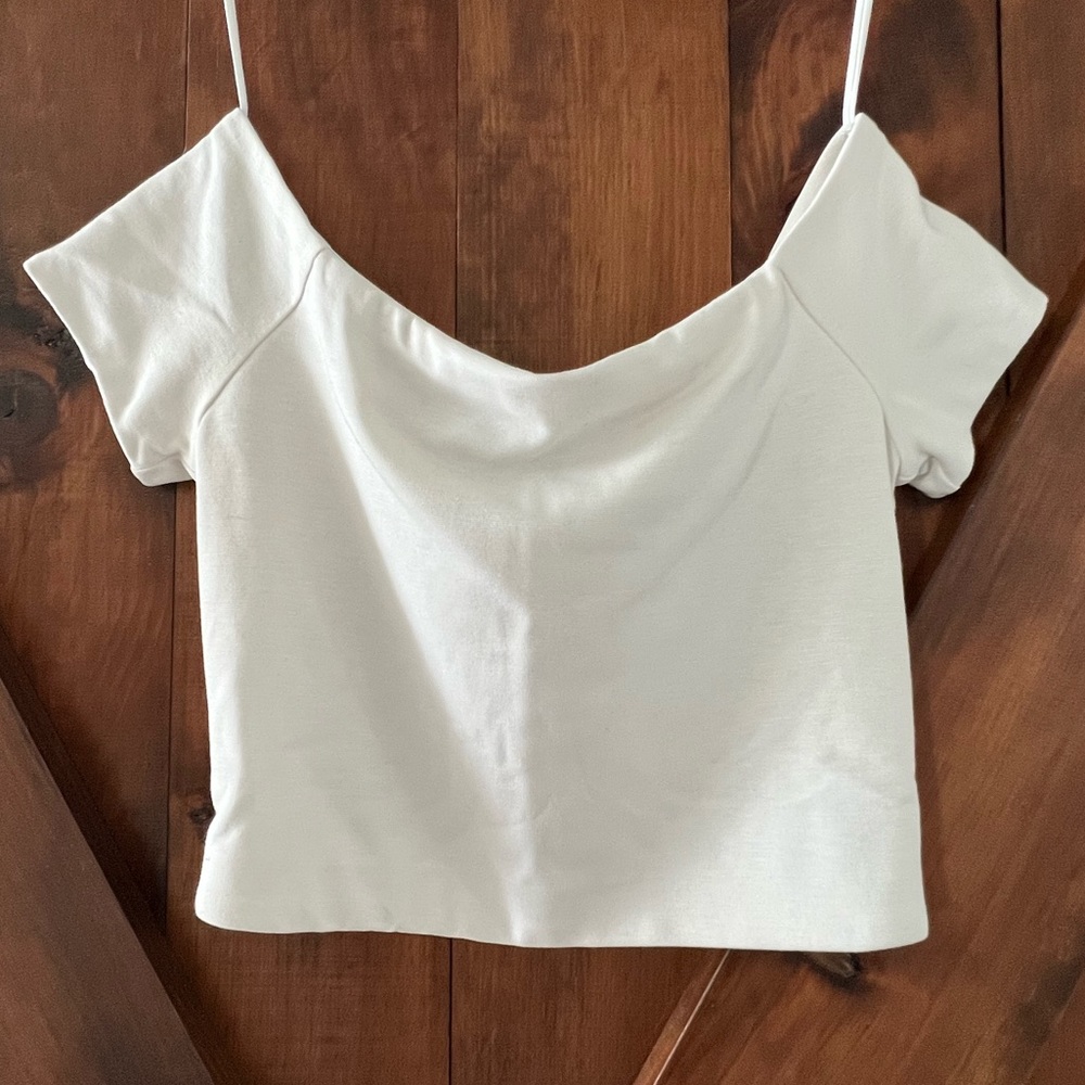Alice + Olivia White Crop Top - S